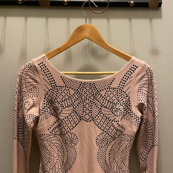 Bebe M Pink Bodycon Dress | Y2K Sexy Studded Evening, Cocktail, Wedding $298 - Picture 6 of 10